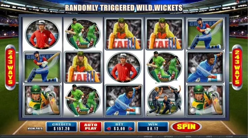 Main Screen Reels - Cricket Star Microgaming 243 Ways 