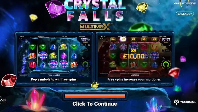Info and Rules - Crystal Falls Multimax Bulletproof Games Buy Bonus 