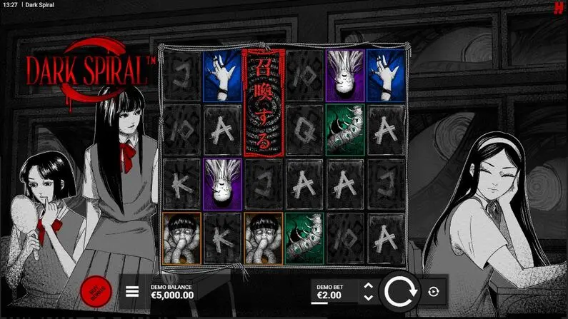 Main Screen Reels - Dark Spiral Hacksaw Gaming  