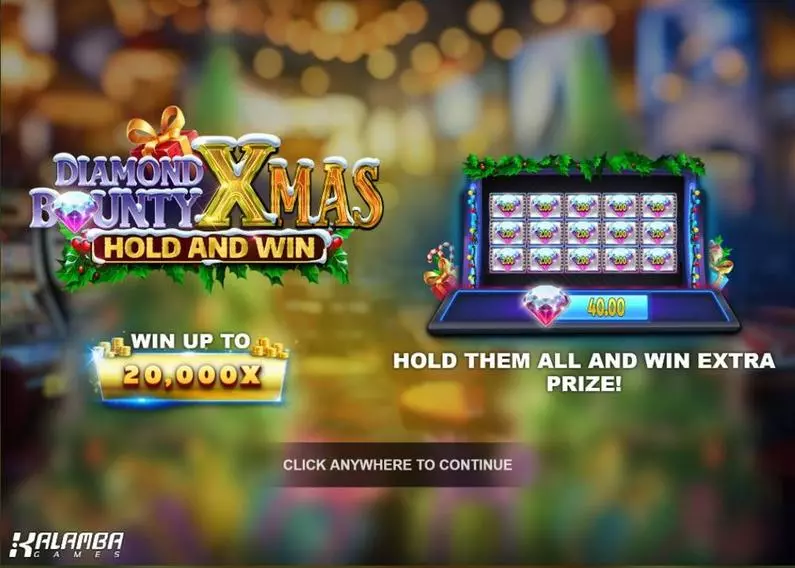 Introduction Screen - Diamond Bounty Xmas Hold and Win! Kalamba Games Buy Bonus 