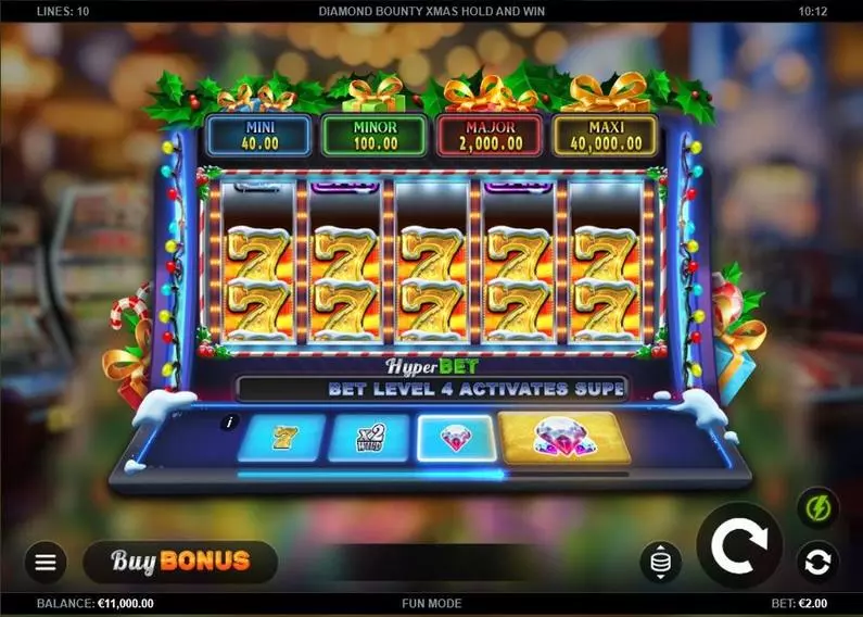 Main Screen Reels - Diamond Bounty Xmas Hold and Win! Kalamba Games Buy Bonus 