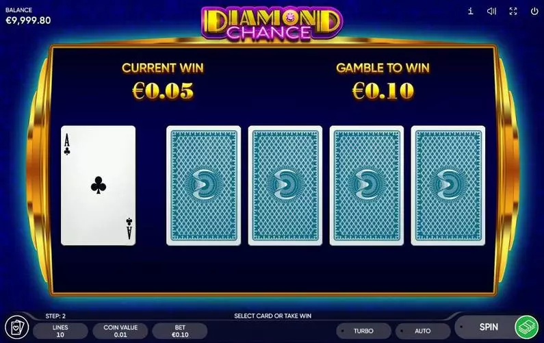 Gamble Winnings - Diamond Chance Endorphina  