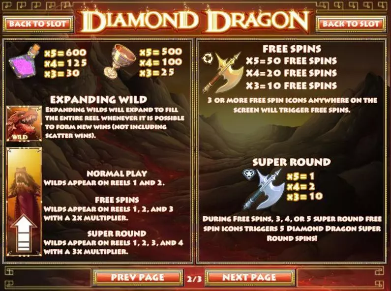 Info and Rules - Diamond Dragon Rival Bonus Round 