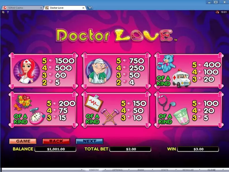 Info and Rules - Doctor Love Microgaming Video 