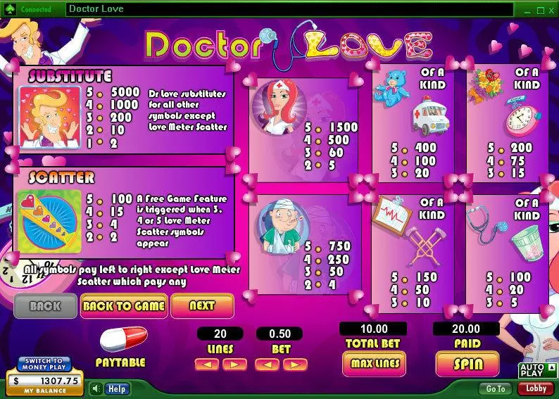 Info and Rules - Doctor Love 888 Video 