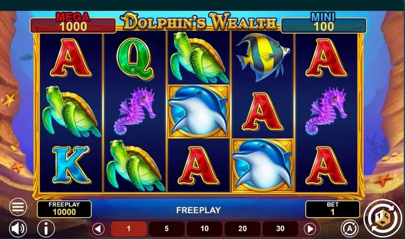 Main Screen Reels - Dolphin’s Wealth Win Spins 1Spin4Win  