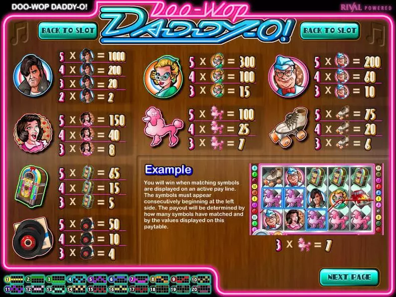 Info and Rules - Doo-wop Daddy-O Rival Bonus Round 