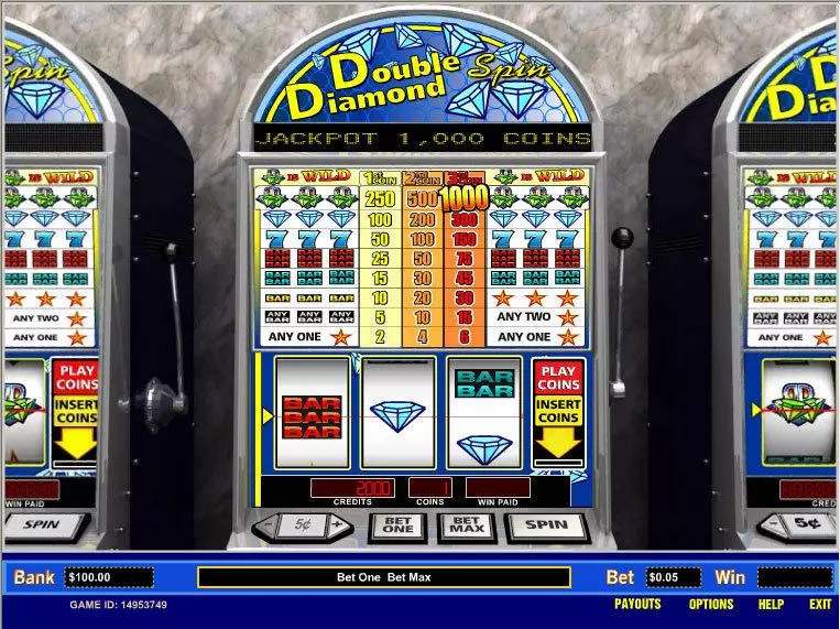 Main Screen Reels - Double Diamond Spin 1 Line Parlay Classic 