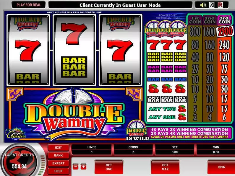 Main Screen Reels - Double Wammy Microgaming Classic 