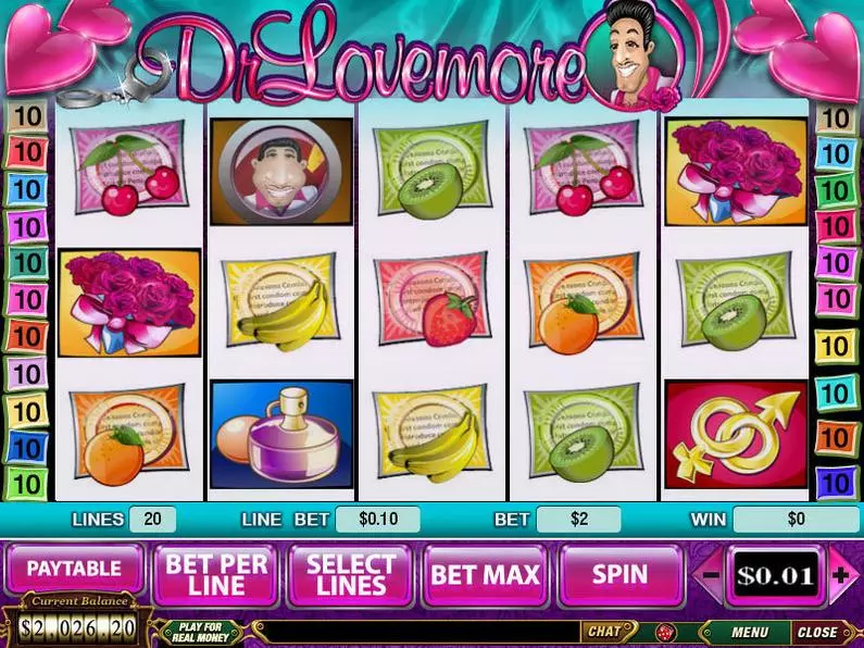 Main Screen Reels - Dr Lovemore PlayTech Extra Bet 