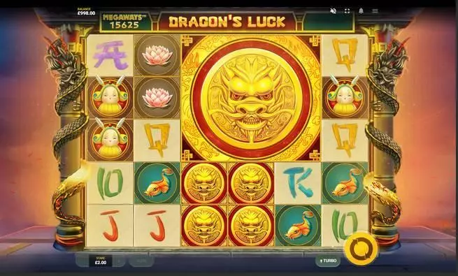 Main Screen Reels - Dragon's Luck MegaWays Red Tiger Gaming Megaways 