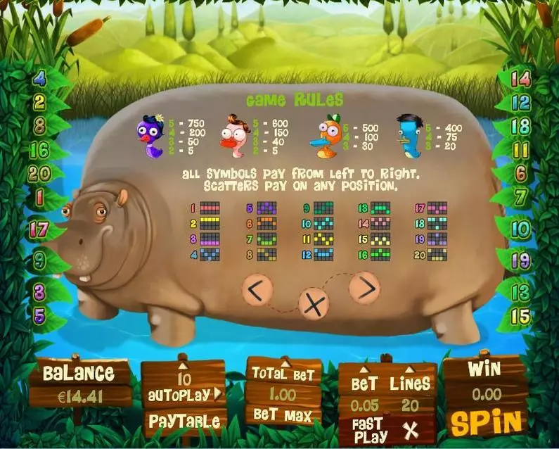 Info and Rules - Ducks and Eggs Topgame 3D Slot 