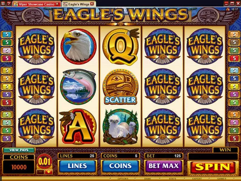 Main Screen Reels - Eagle's Wings Microgaming Coin Based 