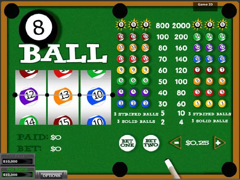 Main Screen Reels - Eight Ball DGS Classic 