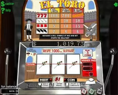 Main Screen Reels - El Toro RTG Coin Based 