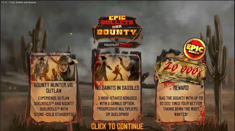 Info and Rules - Epic Bullets and Bounty Hacksaw Gaming  
