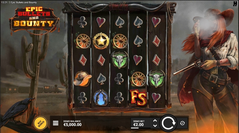 Main Screen Reels - Epic Bullets and Bounty Hacksaw Gaming  