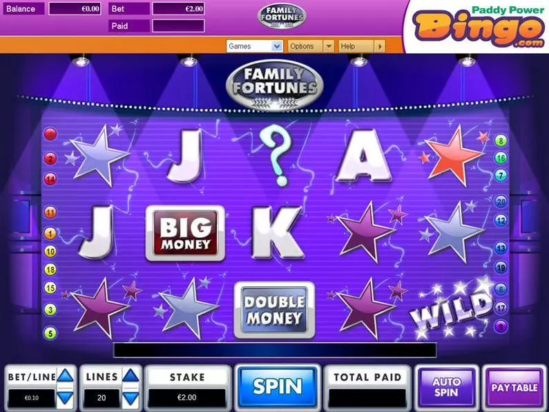 Main Screen Reels - Family Fortunes OpenBet Video 