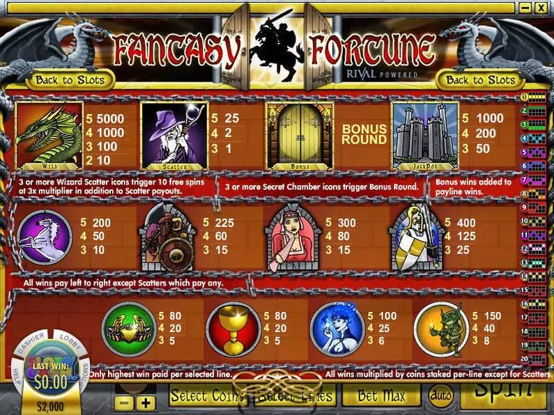 Info and Rules - Fantasy Fortune Rival Video 