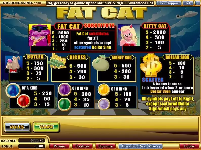 Info and Rules - Fat Cat WGS Technology Bonus Round 