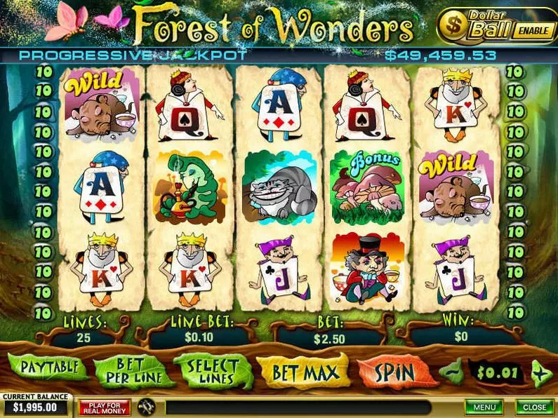 Main Screen Reels - Forest of Wonders PlayTech Extra Bet 
