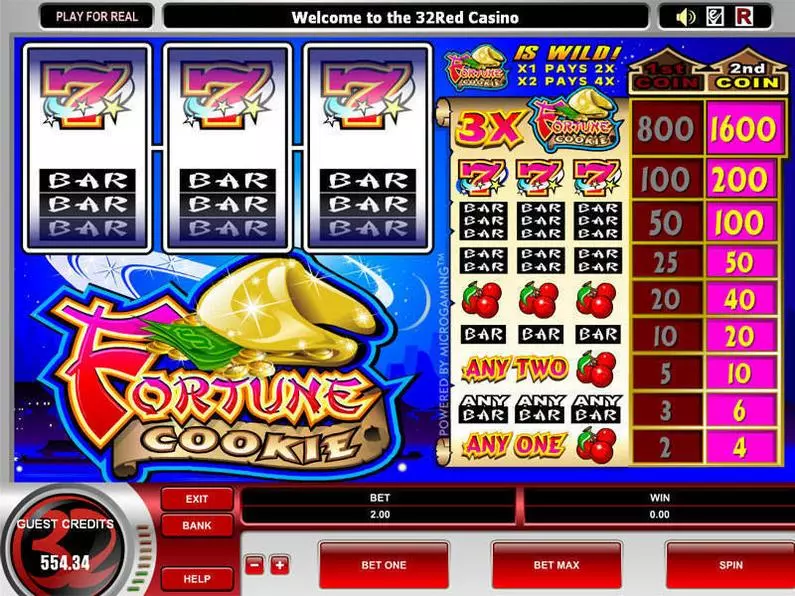 Main Screen Reels - Fortune Cookie Microgaming Classic 
