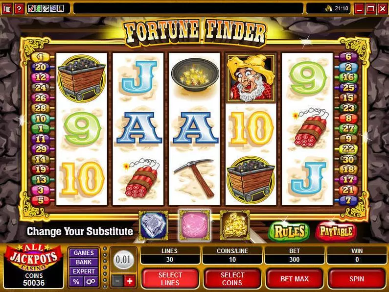 Main Screen Reels - Fortune Finder Microgaming Coin Based 