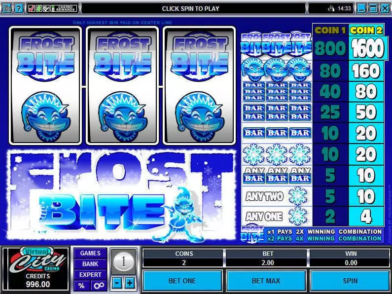 Main Screen Reels - Frost Bite Microgaming Classic 
