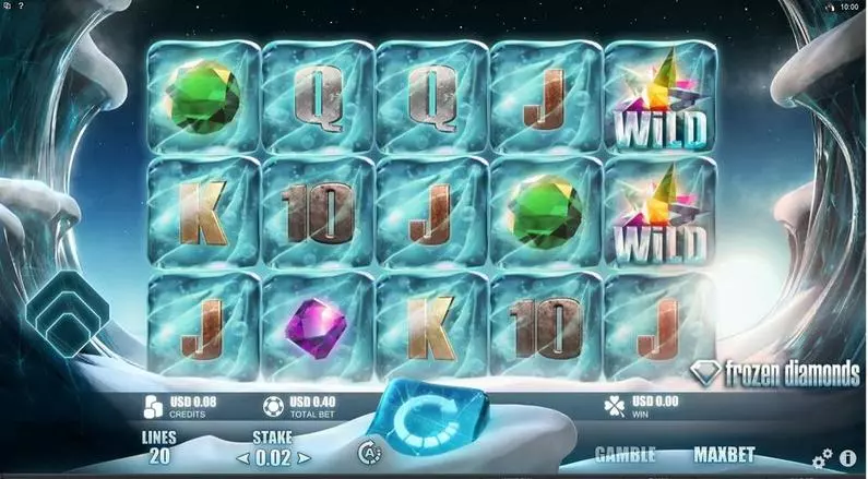 Introduction Screen - Frozen Diamonds Microgaming Fixed Lines 