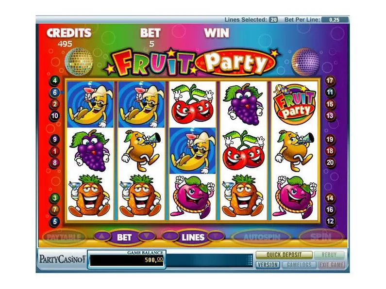 Main Screen Reels - Fruit Party bwin.party Video 