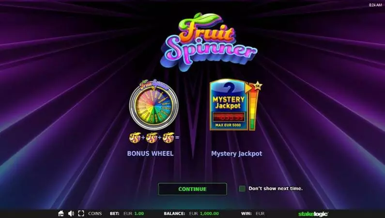 Info and Rules - Fruit Spinner StakeLogic Multiscreen 