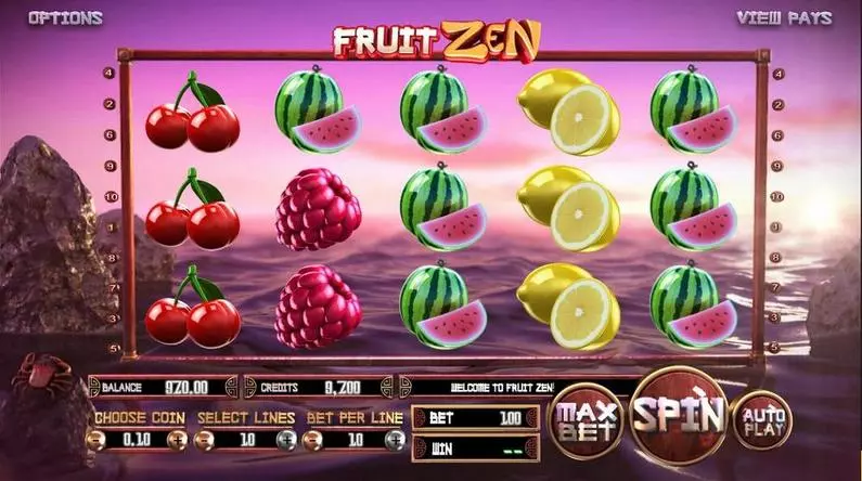 Introduction Screen - Fruit Zen BetSoft  ToGo TM