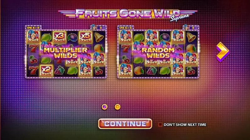 Info and Rules - Fruits Gone Wild Supreme StakeLogic  