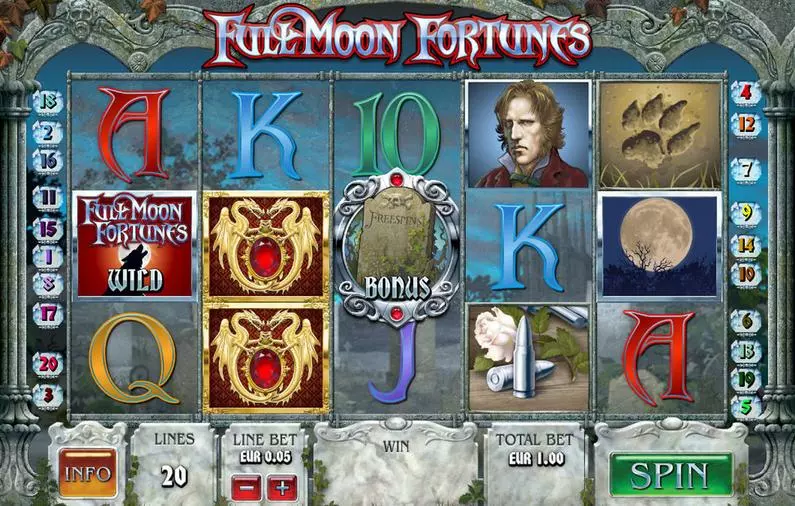 Main Screen Reels - Full Moon Fortunes Ash Gaming Bonus Round 