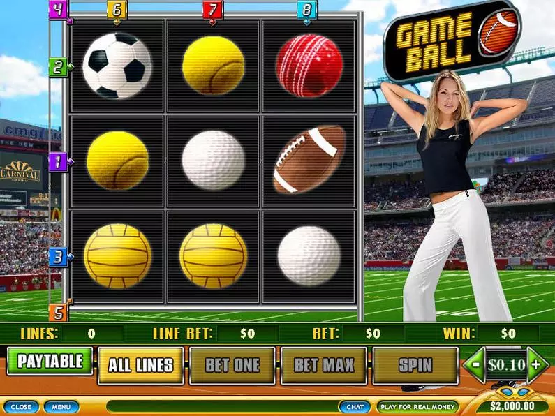 Main Screen Reels - Game Ball PlayTech Video 