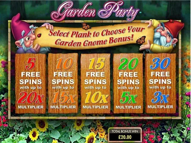 Introduction Screen - Garden Party IGT  