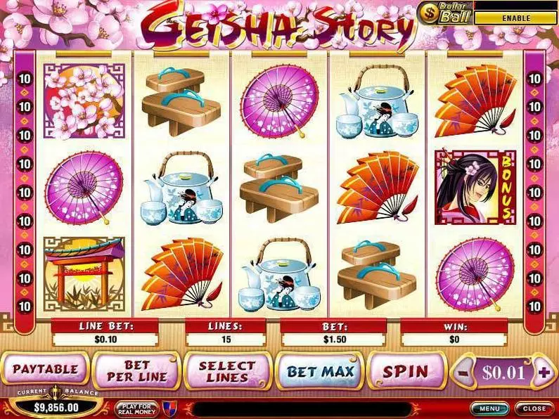 Main Screen Reels - Geisha Story PlayTech Extra Bet 