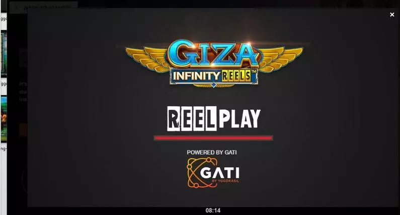 Introduction Screen - Giza Infinity Reels ReelPlay  Infinity Reels