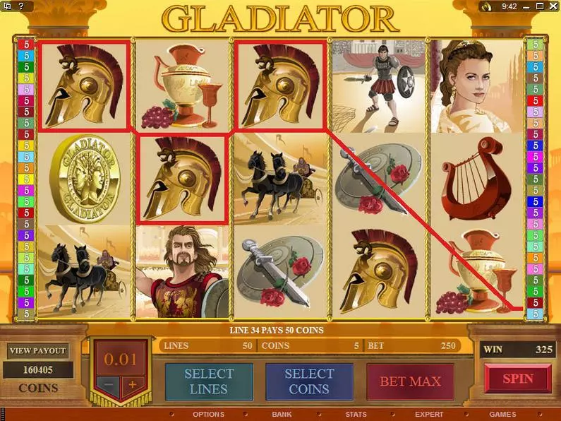Main Screen Reels - Gladiator Microgaming Video 