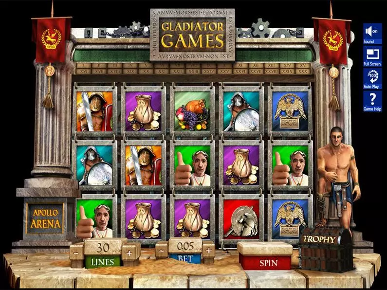Main Screen Reels - Gladiator Games Slotland Software Video 