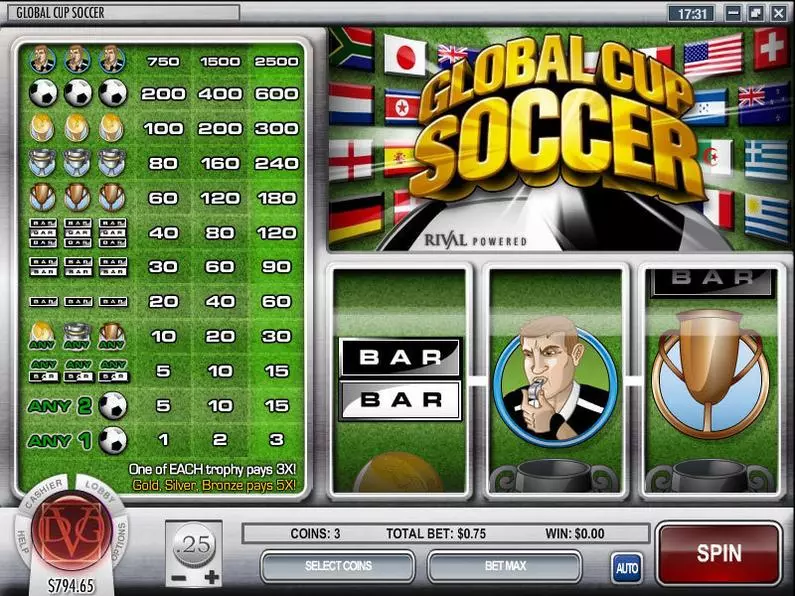 Main Screen Reels - Global Cup Soccer Rival Classic 