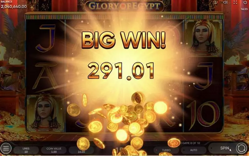 Winning Screenshot - Glory of Egypt Endorphina  