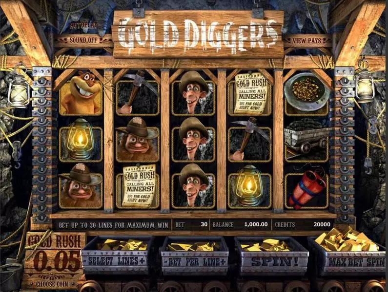 Main Screen Reels - Gold Diggers BetSoft  ToGo TM