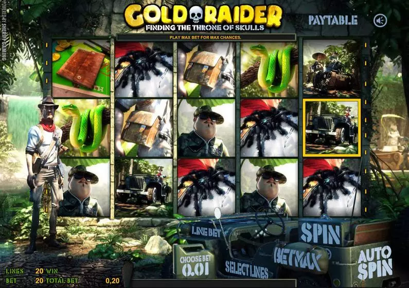 Main Screen Reels - Gold Raider Sheriff Gaming 3D Slot 