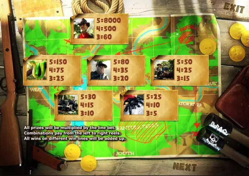 Info and Rules - Gold Raider Sheriff Gaming 3D Slot 