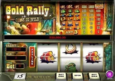 Main Screen Reels - Gold Rally 1 Line PlayTech Classic 