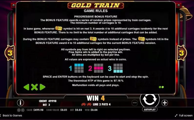 Info and Rules - Gold Train Pragmatic Play Fixed Lines 