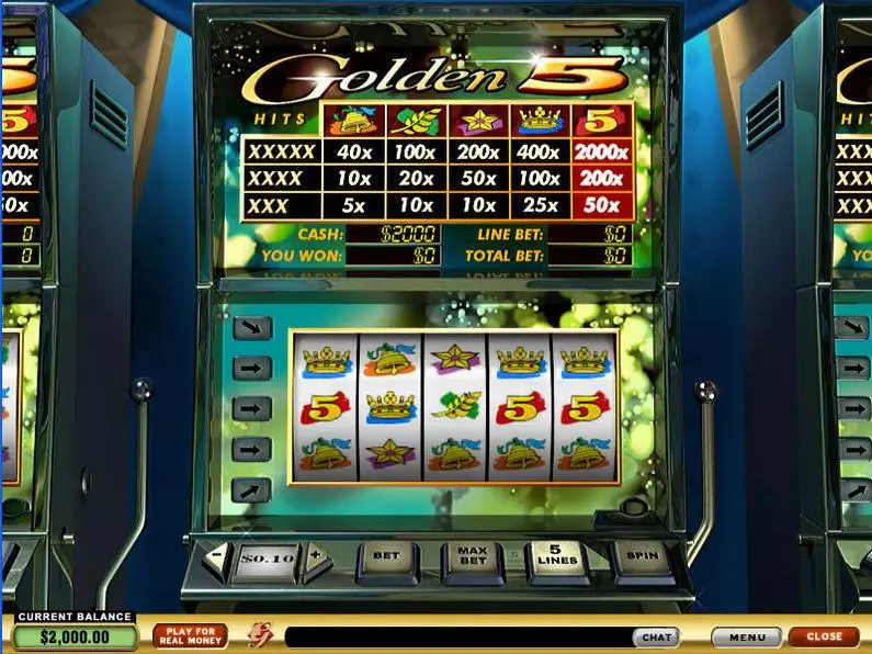 Main Screen Reels - Golden 5 PlayTech  
