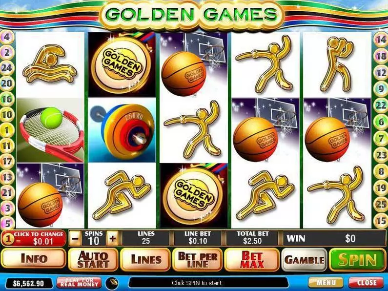 Main Screen Reels - Golden Games PlayTech Video 