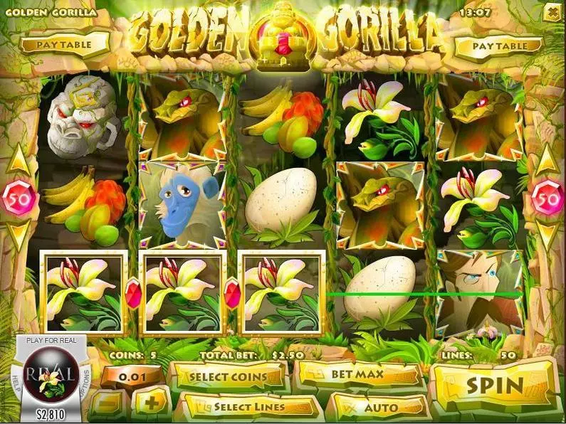 Main Screen Reels - Golden Gorilla Rival Bonus Round 
